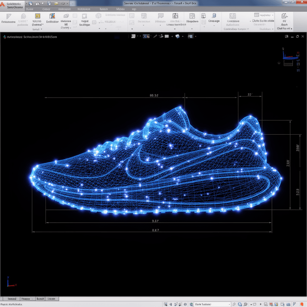 Nike Runner — Mens — NURBS Wireframe