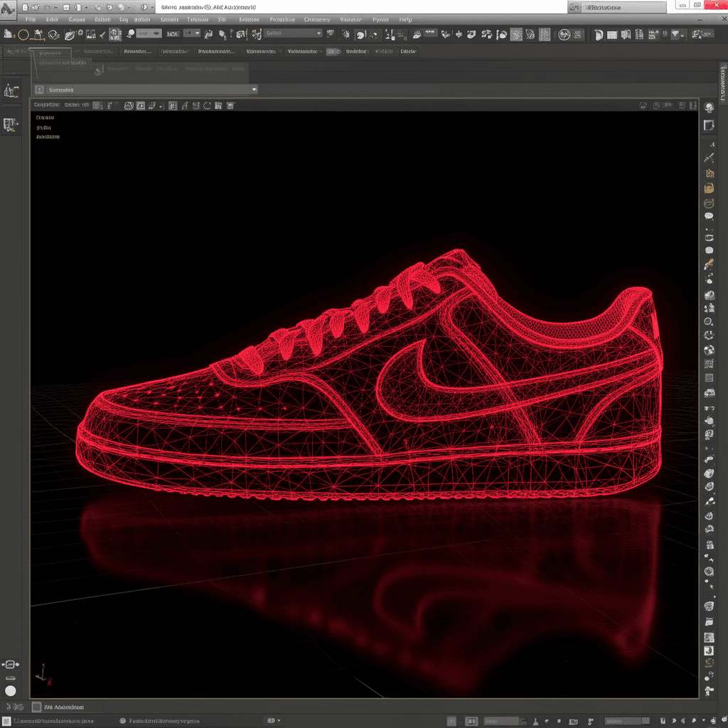 Nike Court Vision — Mens — NURBS Wireframe