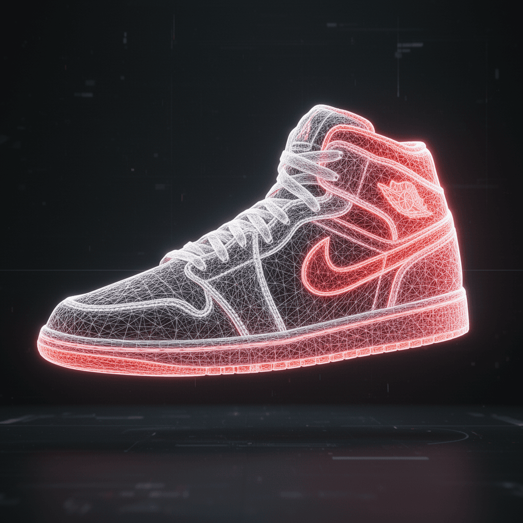Nike Jordan 1 Mid — Mens — NURBS Wireframe