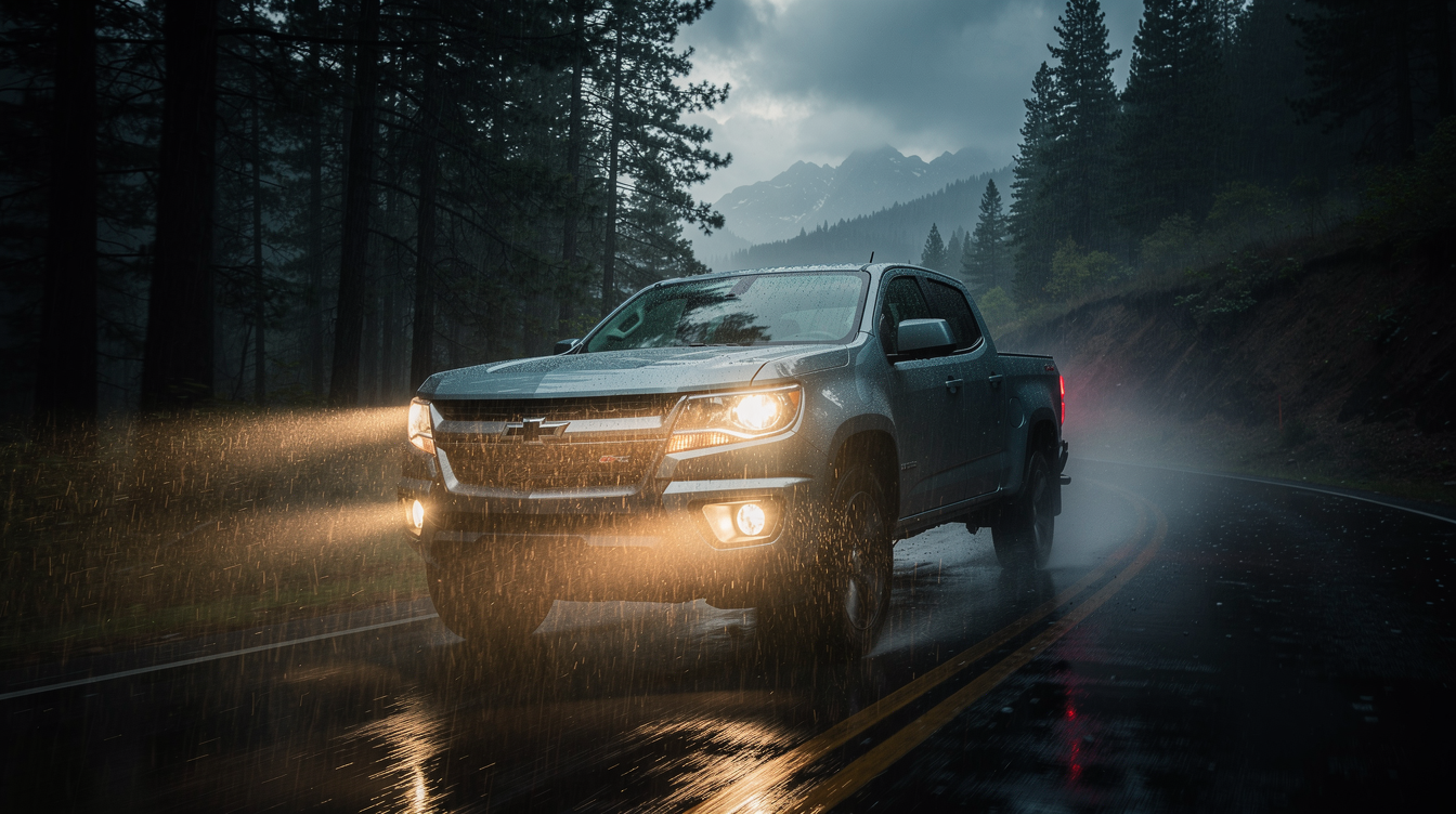 GM Chevrolet Colorado mountain night