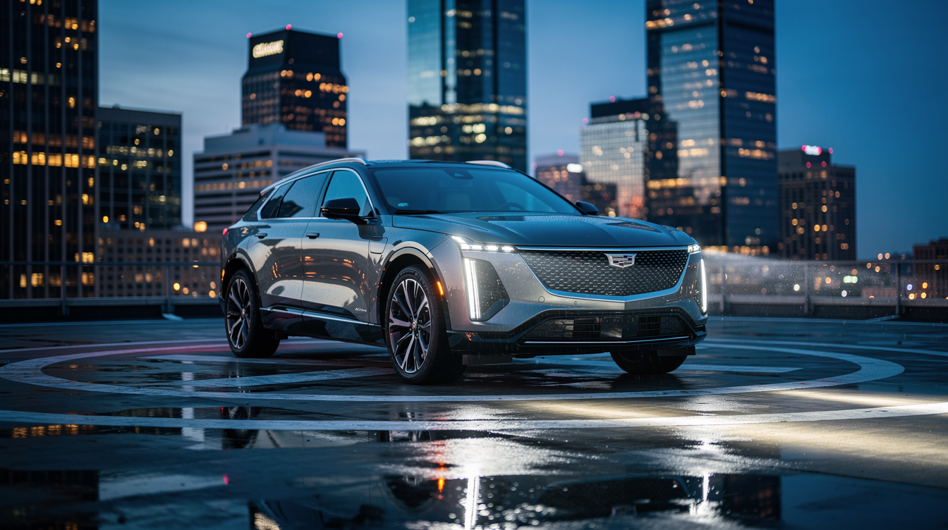 GM Cadillac Lyriq rooftop helipad